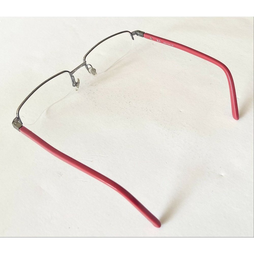 Ray Ban Rb6102 Silver And Red Rectangular Glasses - image 7